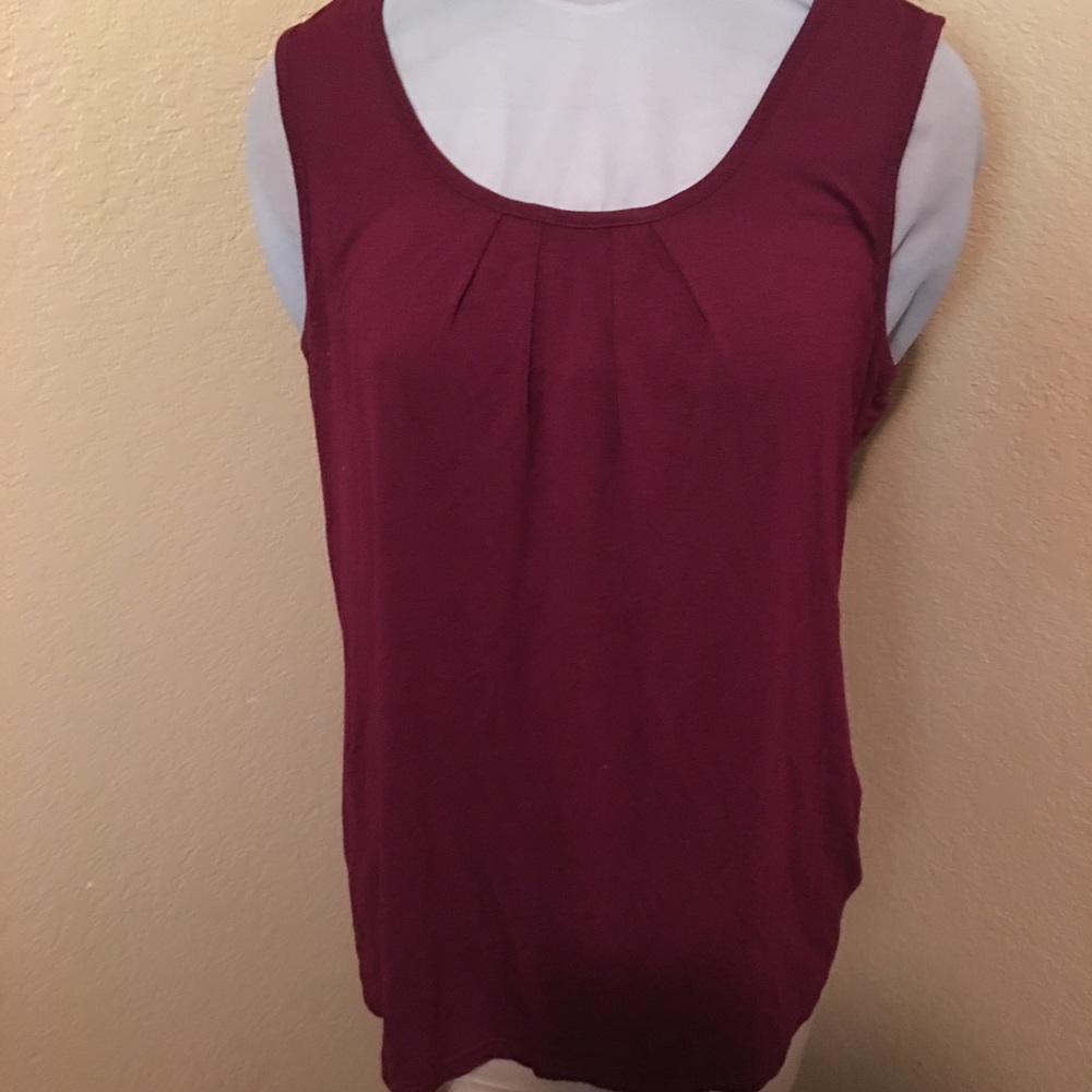 Messic Burgundy Wine Sleeveless Top XL